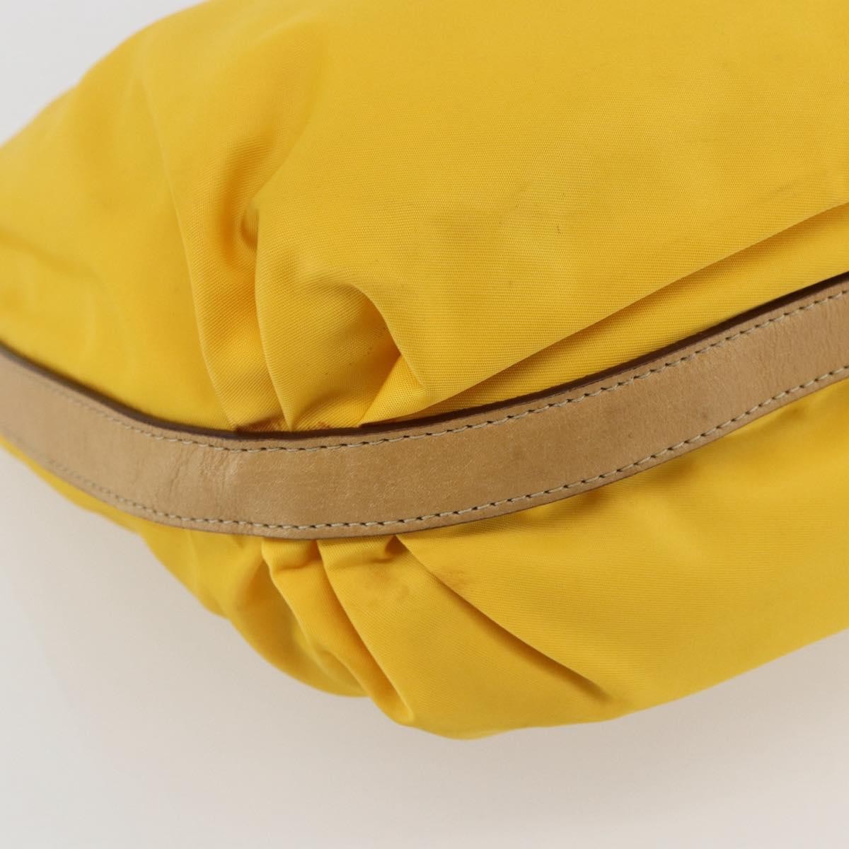 Prada Vintage Shoulder Bag Tessuto Yellow Nylon Shoulder Bag Bag (Pre-Owned)