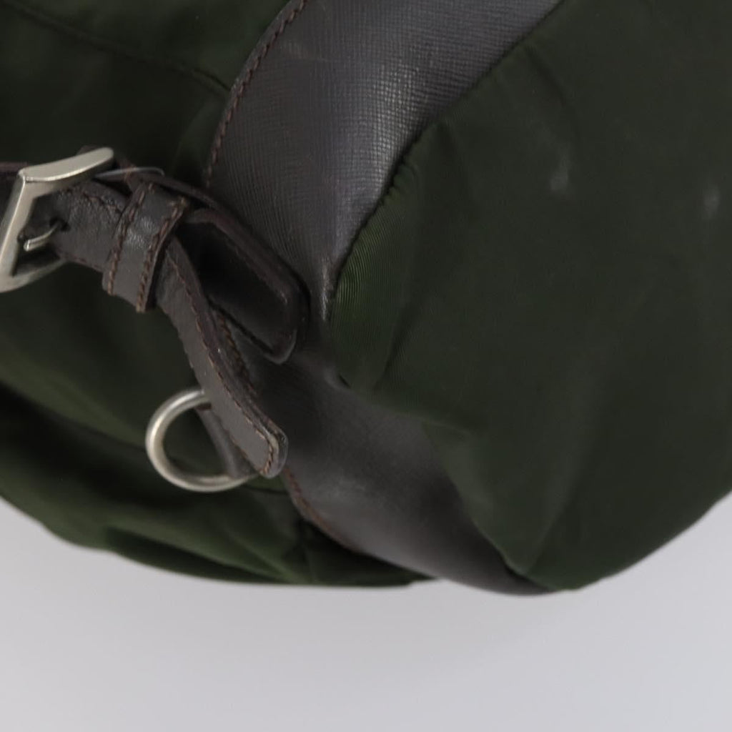 Prada Double Front Pocket Backpack Tessuto Khaki Nylon Backpack Bag (Pre-Owned)