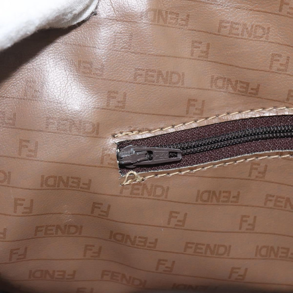 Fendi Zucchino Canvas Brown Canvas Handbag (Pre-Owned)
