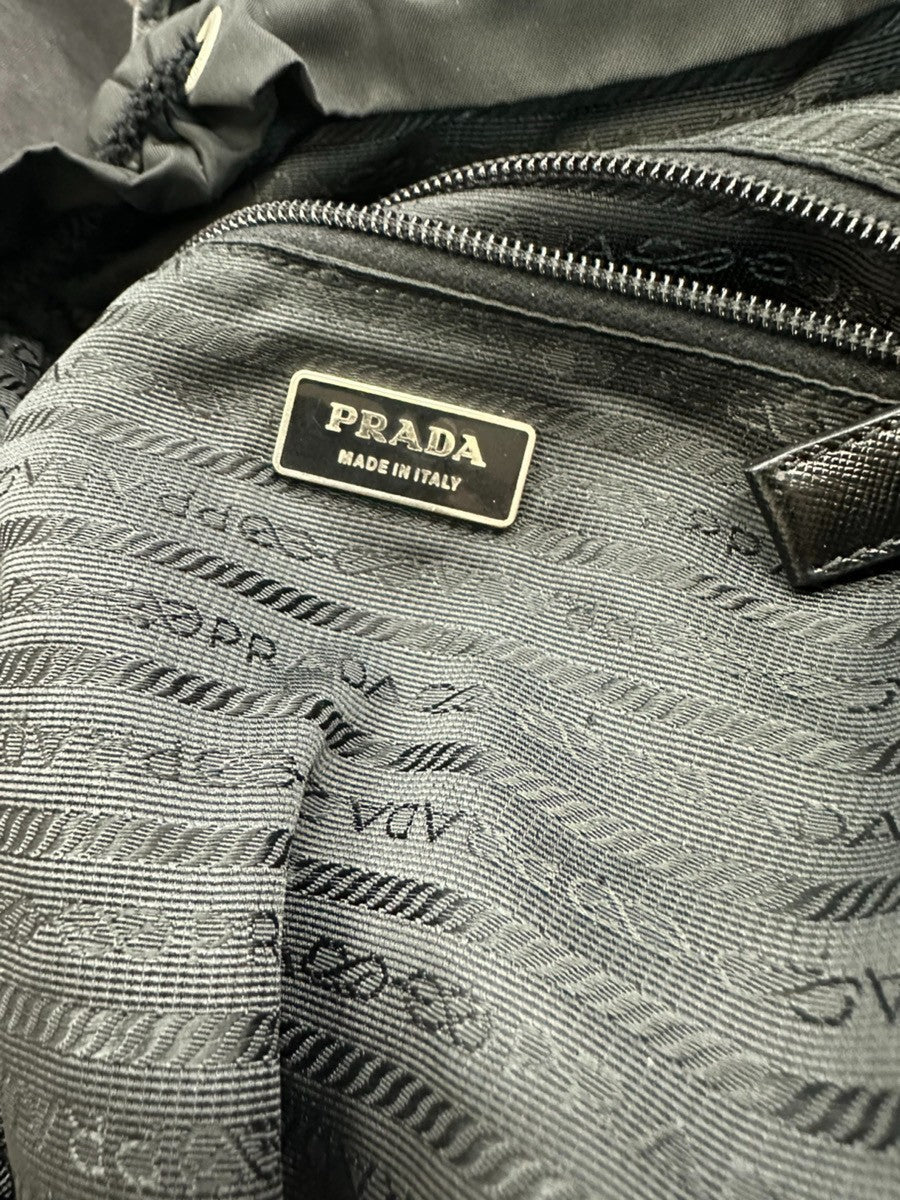 Prada Double Front Pocket Backpack Tessuto Black Nylon Backpack Bag (Pre-Owned)
