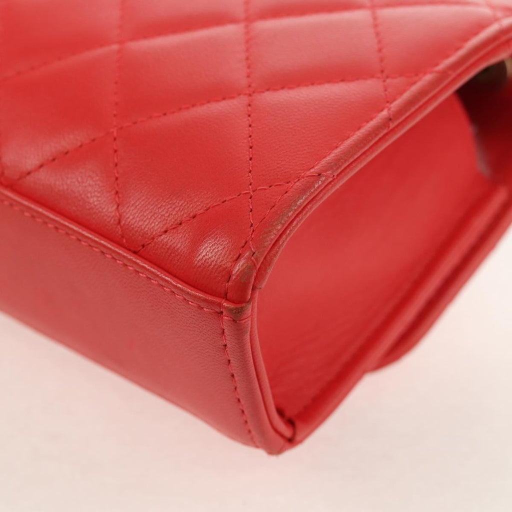 Chanel Trendy Cc Clutch With Chain Quilted Lambskin Red Leather Clutche & Pouche Bag (Pre-Owned)