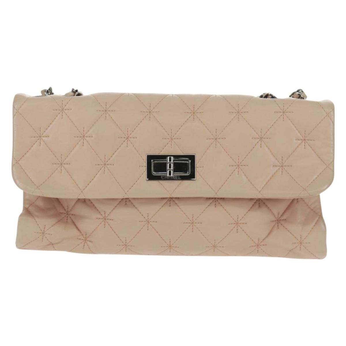 Chanel 2.55 Shoulder Bag Leather Pink Leather Shoulder Bag Bag (Pre-Owned)