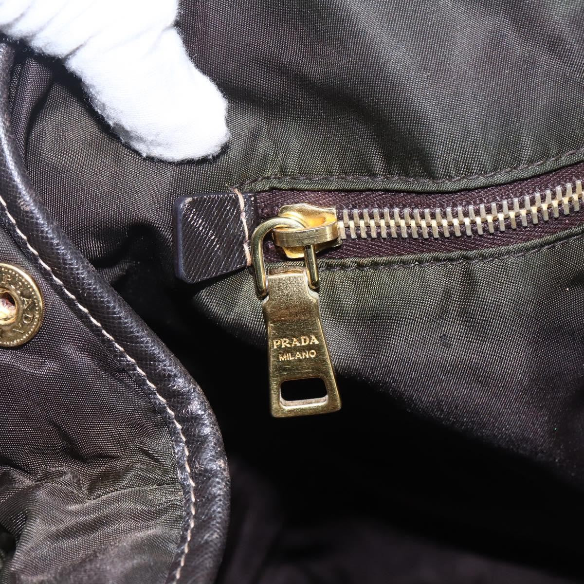 Prada Open Tote Tessuto Khaki Nylon Tote Bag Bag (Pre-Owned)