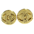Chanel Vintage Cc Round Clip-On Earrings Metal Gold Gold_Plated Earrings Jewelry (Pre-Owned)