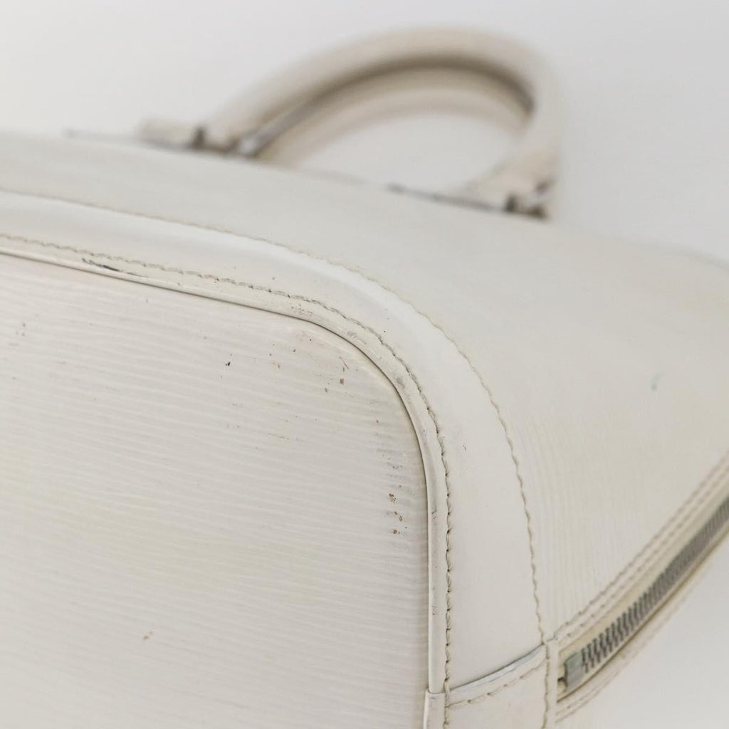 Louis Vuitton Alma Handbag Epi Leather White Leather Handbag (Pre-Owned)