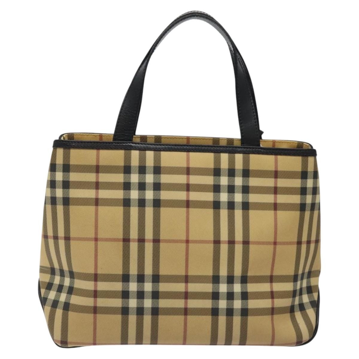 Burberry Nova Check Handbag Nova Check Canvas And Leather Beige Canvas Handbag (Pre-Owned)