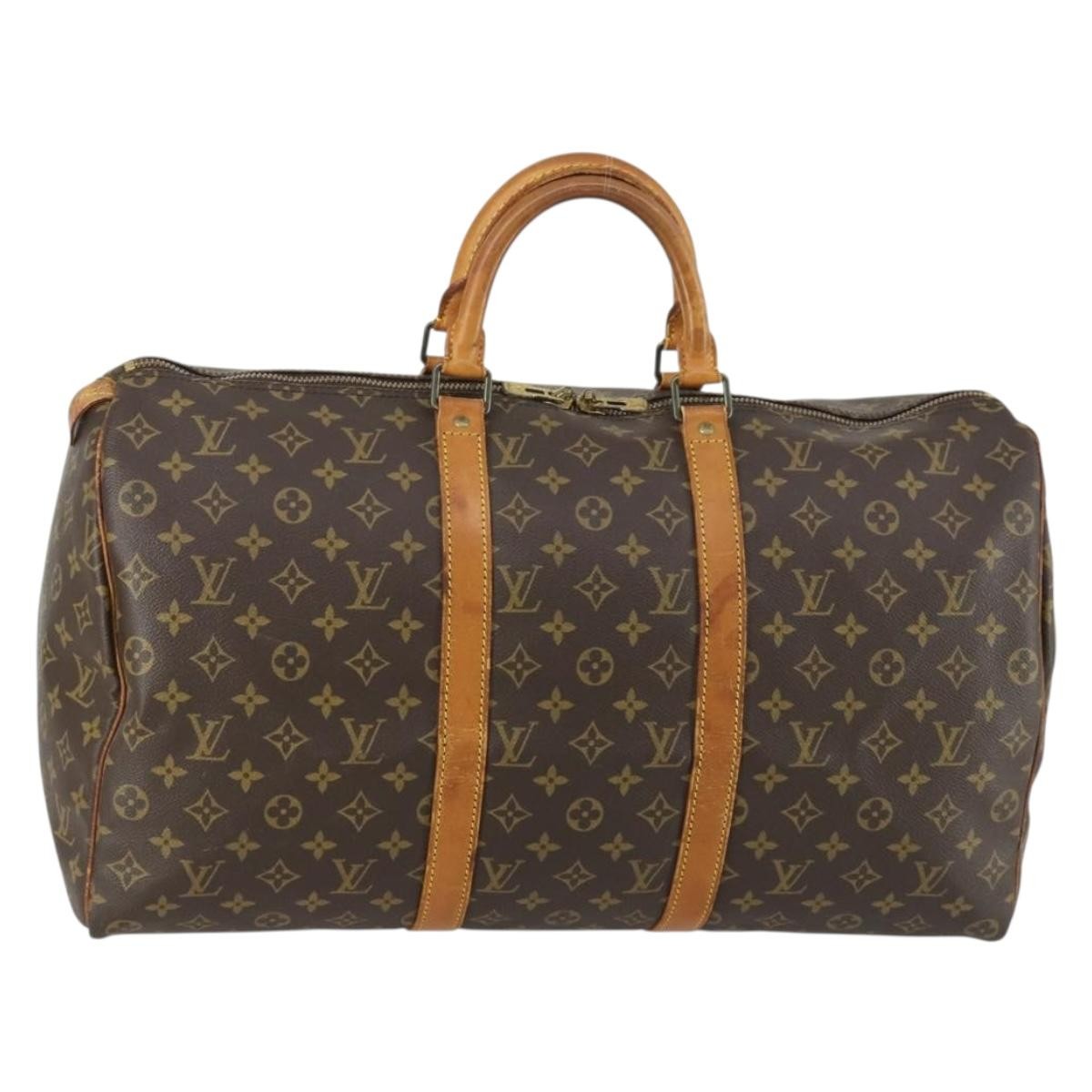 Louis Vuitton Keepall Bag Monogram Canvas Brown Canvas Travel Bag Bag (Pre-Owned)