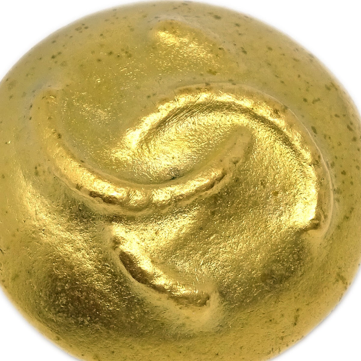 Chanel Vintage Cc Round Clip-On Earrings Metal Gold Gold_Plated Earrings Jewelry (Pre-Owned)