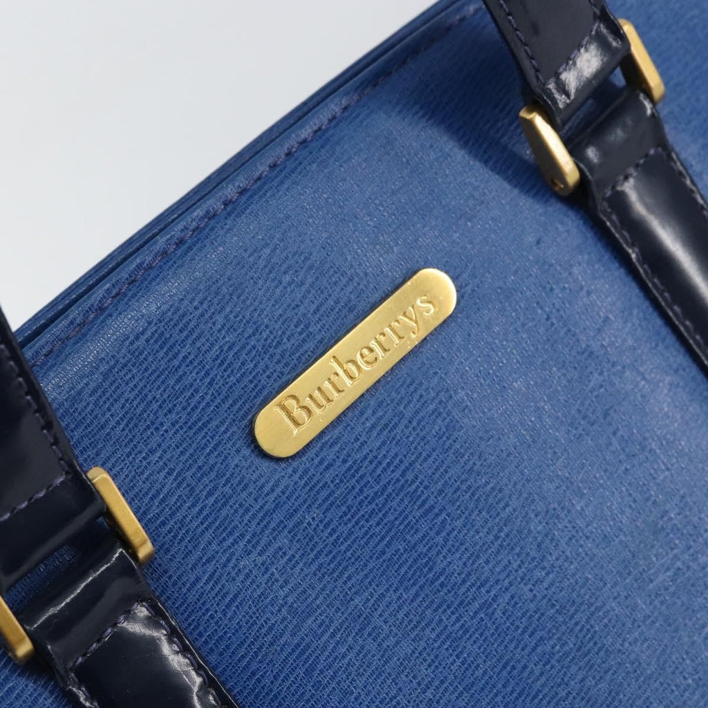 Burberry Vintage Handbag Leather Blue Leather Handbag (Pre-Owned)