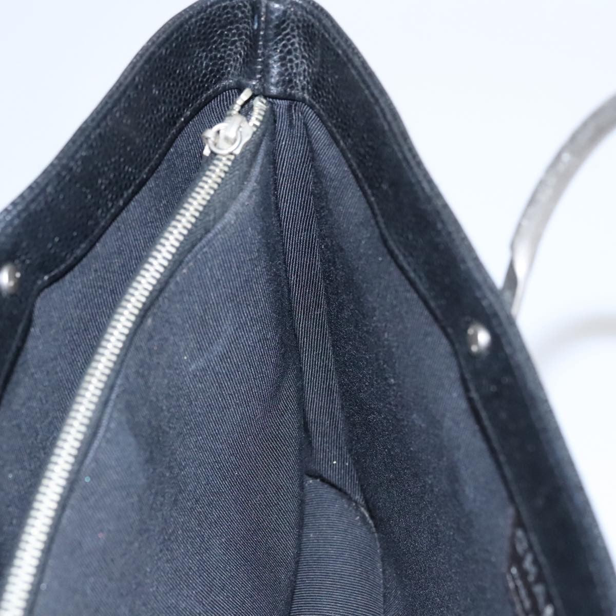 Chanel Vintage Tote Leather Black Leather Tote Bag Bag (Pre-Owned)