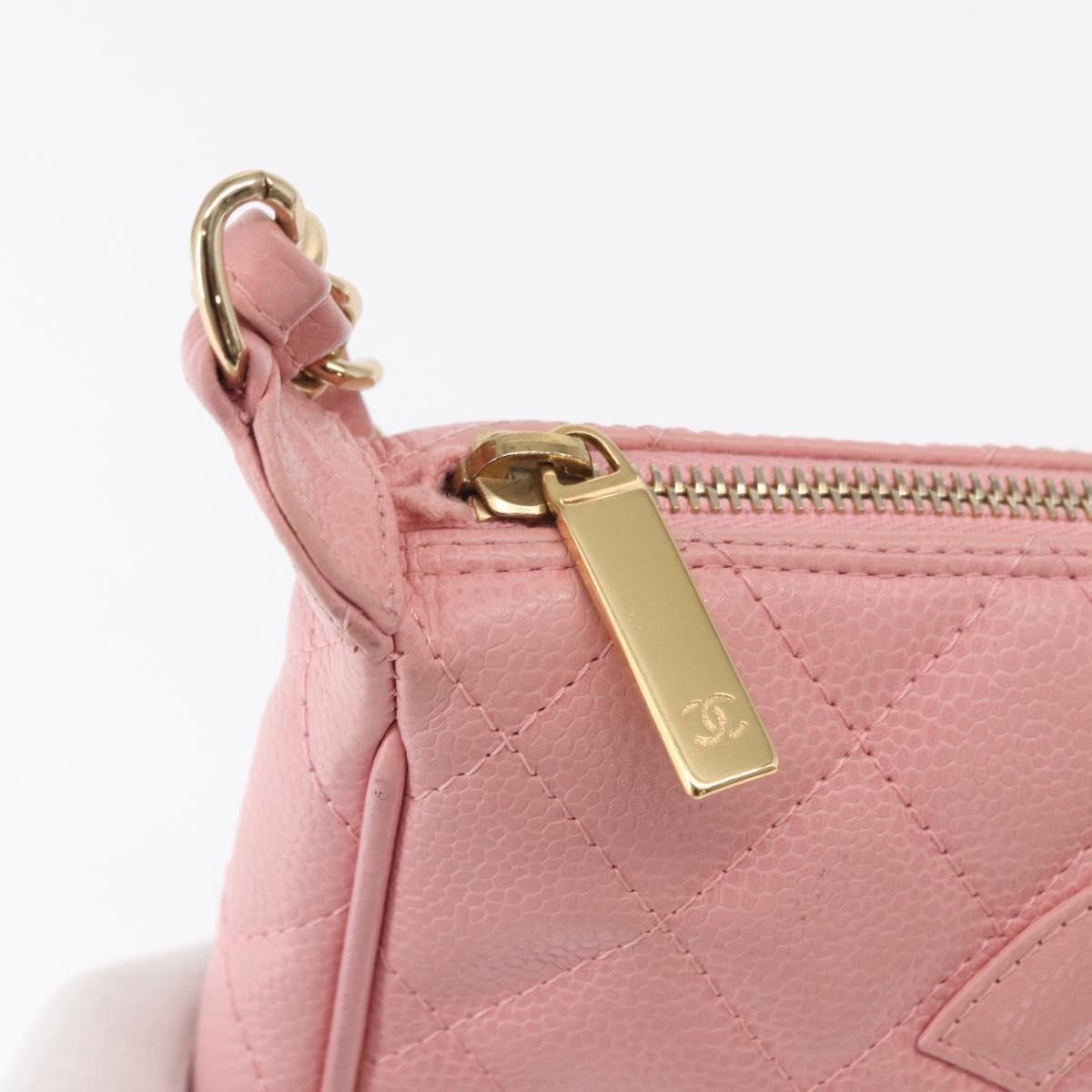 Chanel Timeless Cc Chain Shoulder Bag Quilted Caviar Pink Leather Shoulder Bag Bag (Pre-Owned)