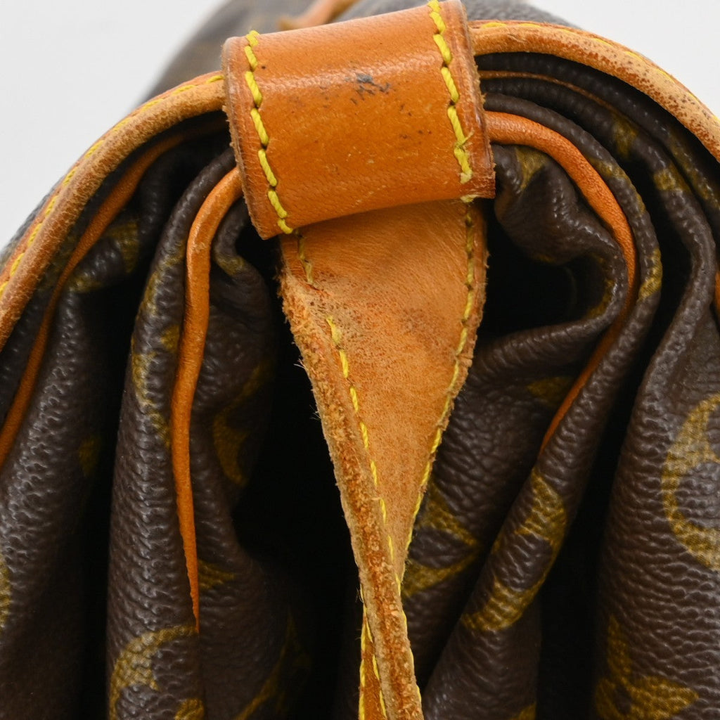 Louis Vuitton Saumur Handbag Monogram Canvas Brown Canvas Shoulder Bag Bag (Pre-Owned)