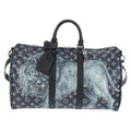 Louis Vuitton Keepall Bandouliere Bag Limited Edition Chapman Savane Monogram Canvas Navy Canvas Travel Bag Bag (Pre-Owned)