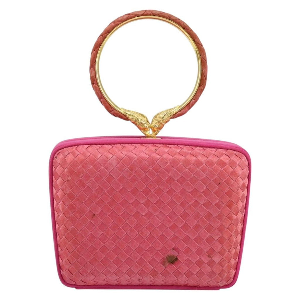 Bottega Veneta Intrecciato Clutch Bag Satin Pink Satin Clutche & Pouche Bag (Pre-Owned)