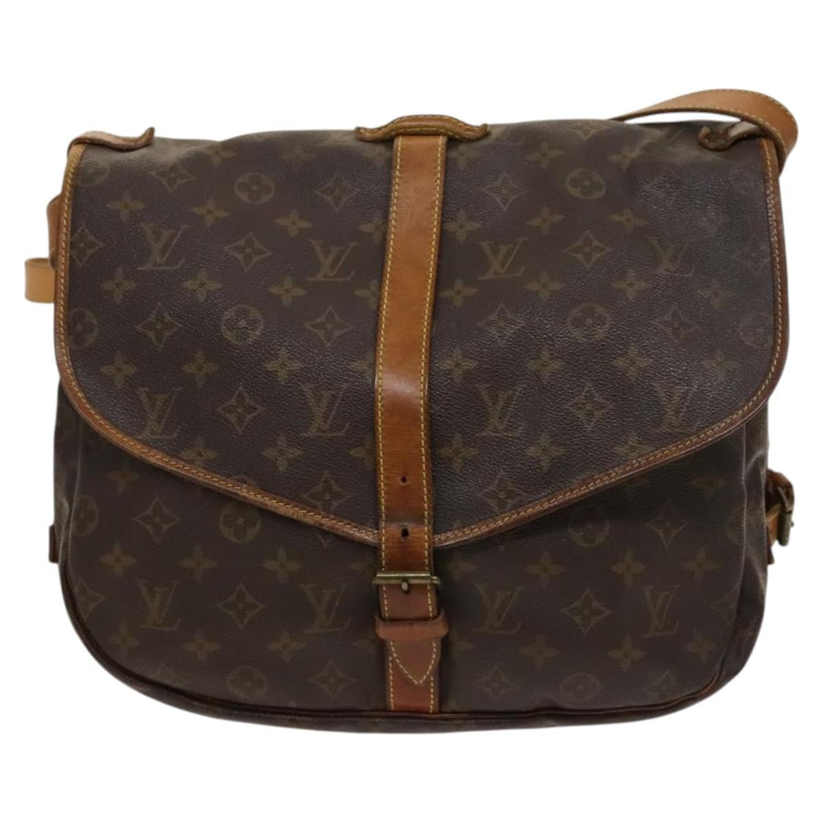 Louis Vuitton Saumur Handbag Monogram Canvas Brown Canvas Shoulder Bag Bag (Pre-Owned)
