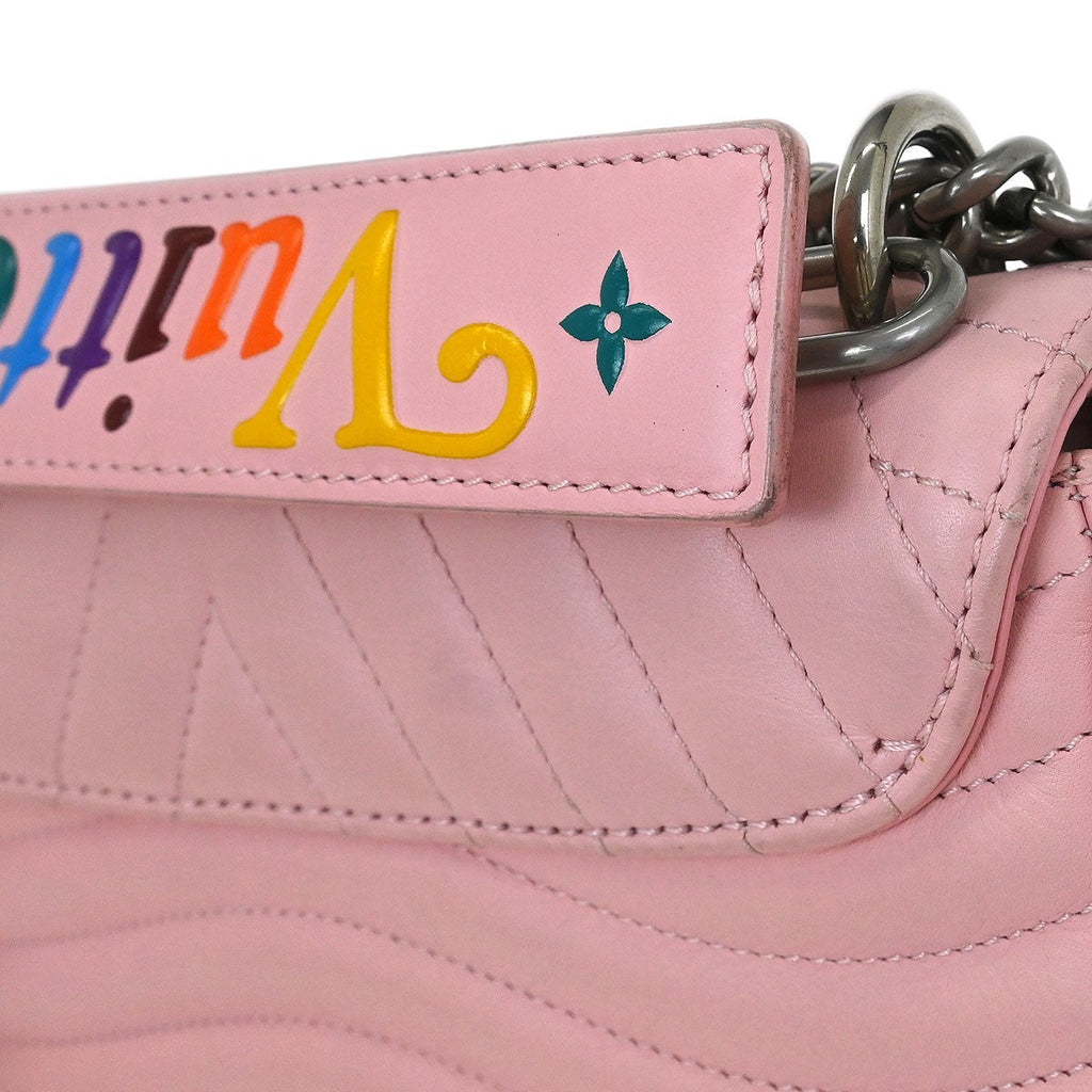 Louis Vuitton New Wave Chain Bag Quilted Leather Pink Leather Shoulder Bag Bag (Pre-Owned)