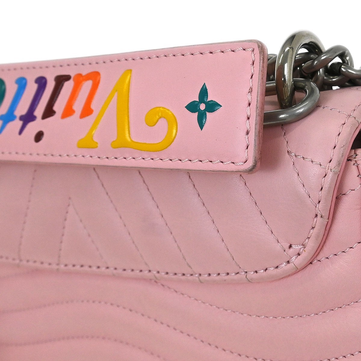 Louis Vuitton New Wave Chain Bag Quilted Leather Pink Leather Shoulder Bag Bag (Pre-Owned)