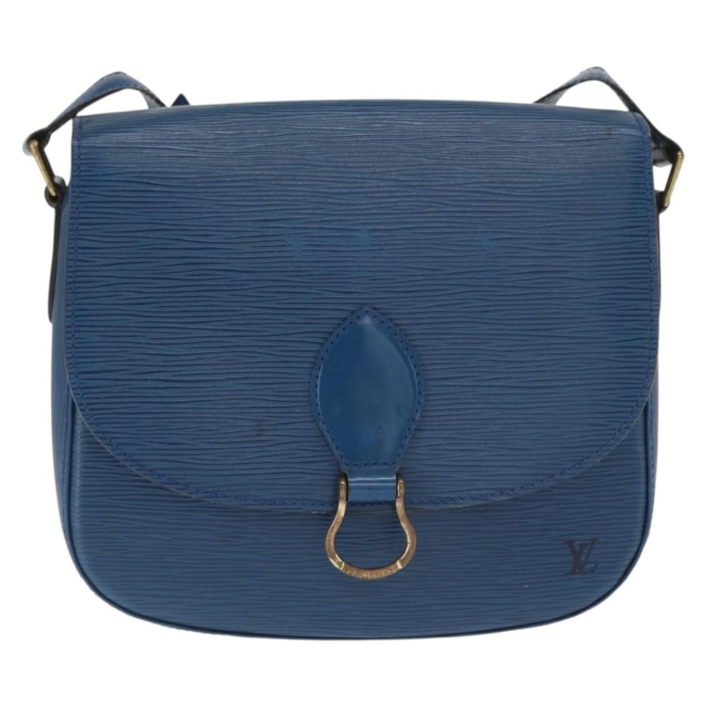 Louis Vuitton Saint Cloud Handbag Epi Leather Blue Leather Shoulder Bag Bag (Pre-Owned)