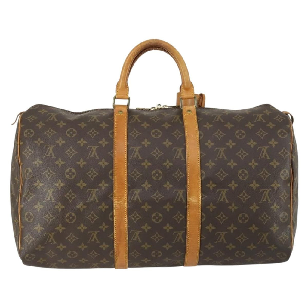 Louis Vuitton Keepall Bag Monogram Canvas Brown Canvas Travel Bag Bag (Pre-Owned)