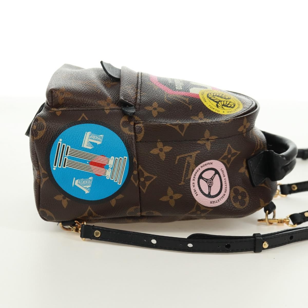 Louis Vuitton Palm Springs Backpack Limited Edition World Tour Monogram Canvas Brown Canvas Backpack Bag (Pre-Owned)