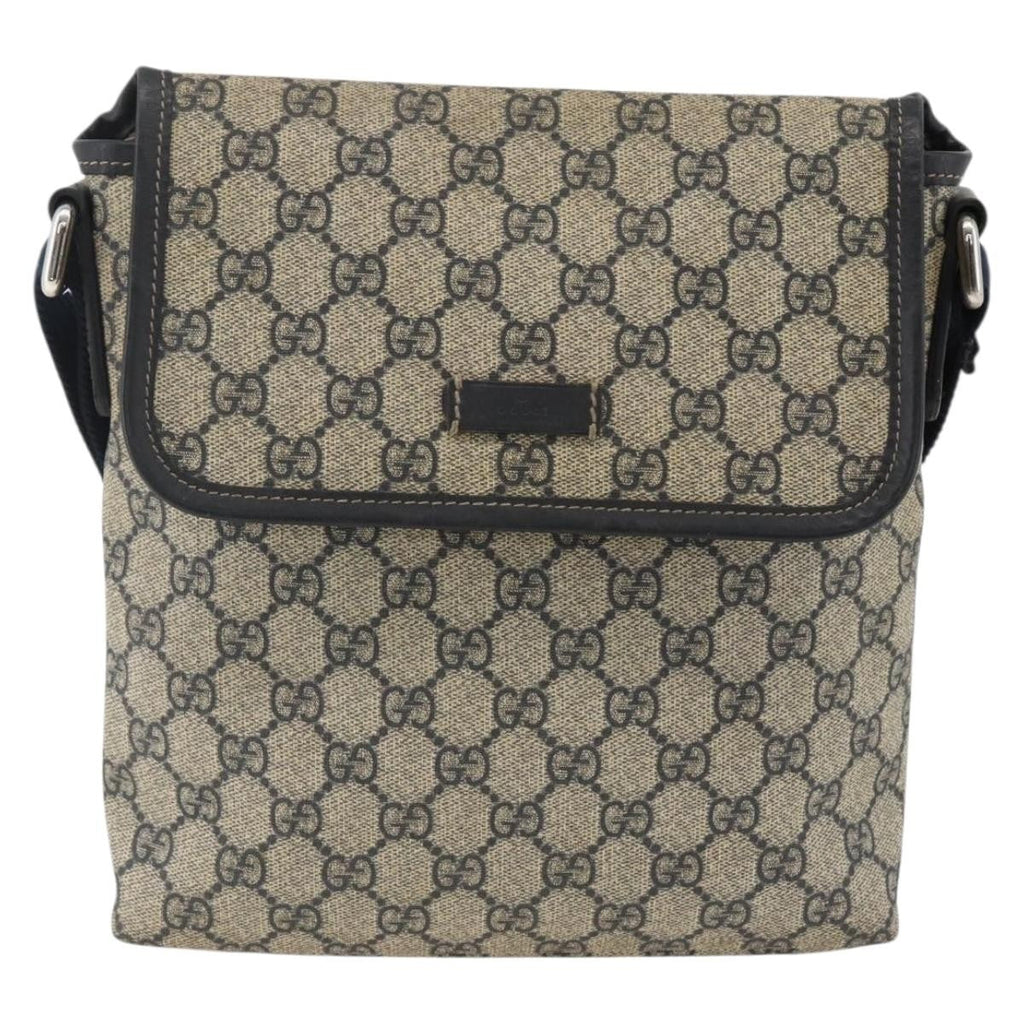 Gucci Flap Messenger Gg Coated Canvas Navy Canvas Shoulder Bag Bag (Pre-Owned)