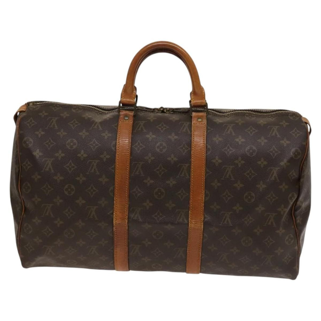 Louis Vuitton Keepall Bag Monogram Canvas Brown Canvas Travel Bag Bag (Pre-Owned)
