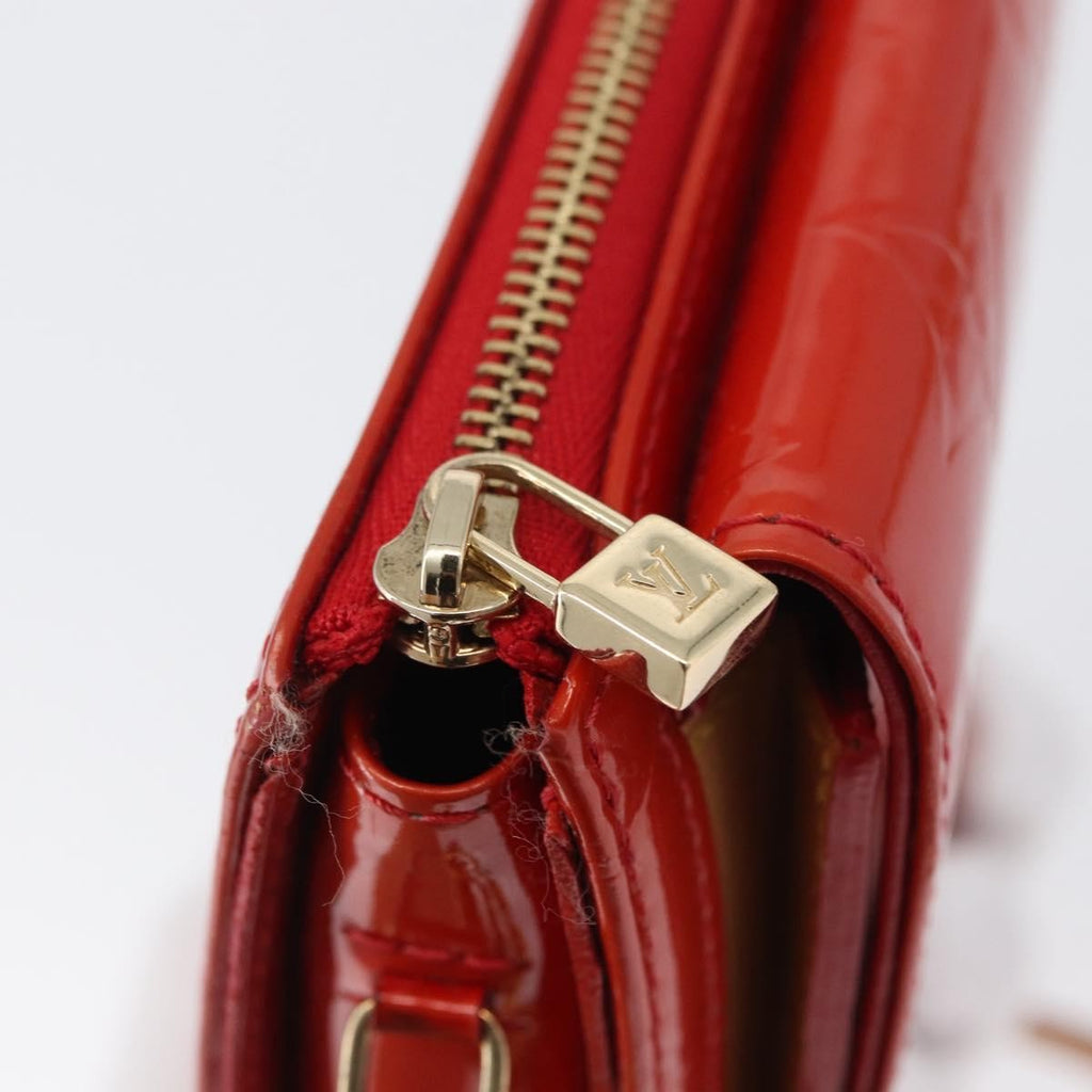 Louis Vuitton Mott Handbag Monogram Vernis Red Patent_Leather Clutche & Pouche Bag (Pre-Owned)