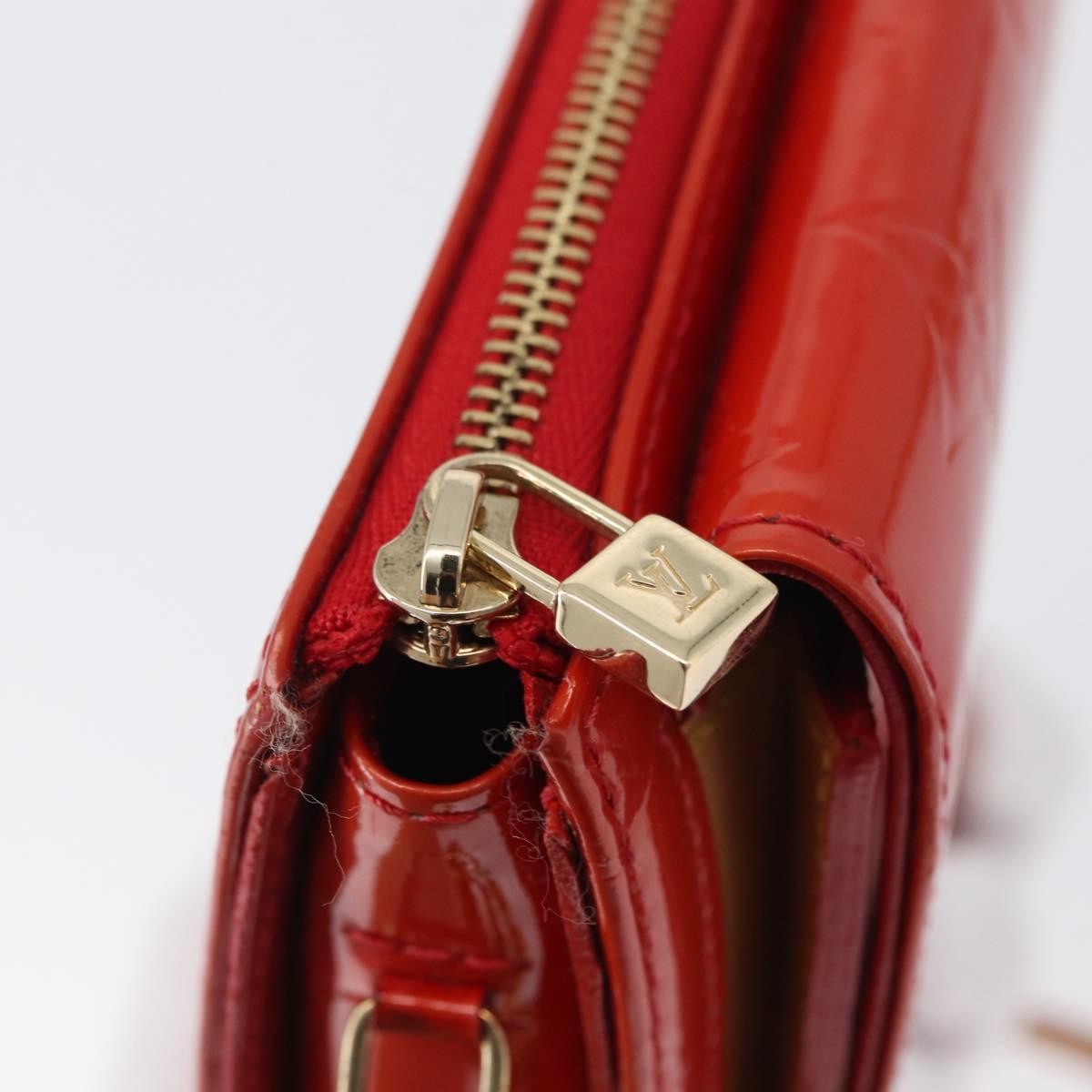 Louis Vuitton Mott Handbag Monogram Vernis Red Patent_Leather Clutche & Pouche Bag (Pre-Owned)