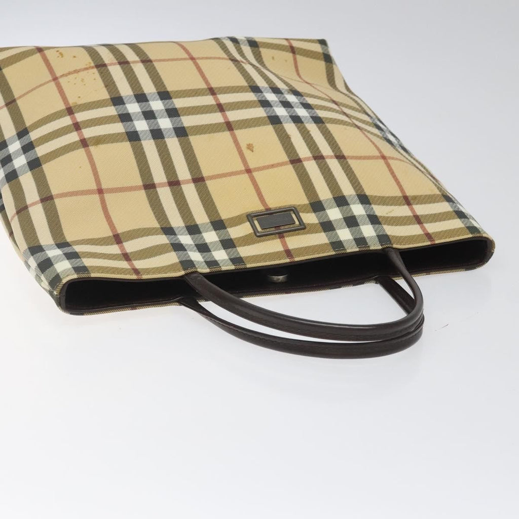 Burberry Nova Check Handbag Nova Check Canvas Beige Canvas Handbag (Pre-Owned)
