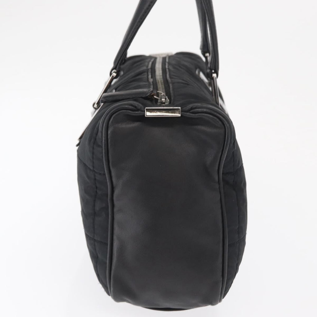Chanel Square Stitch Boston Bag Quilted Nylon Black Nylon Travel Bag Bag (Pre-Owned)