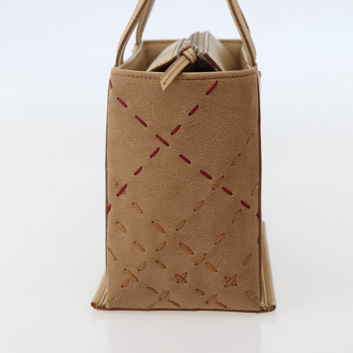Burberry Vintage Handbag Leather Beige Leather Handbag (Pre-Owned)