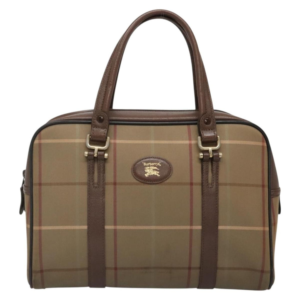 Burberry Nova Check Handbag Nova Check Canvas Beige Canvas Handbag (Pre-Owned)