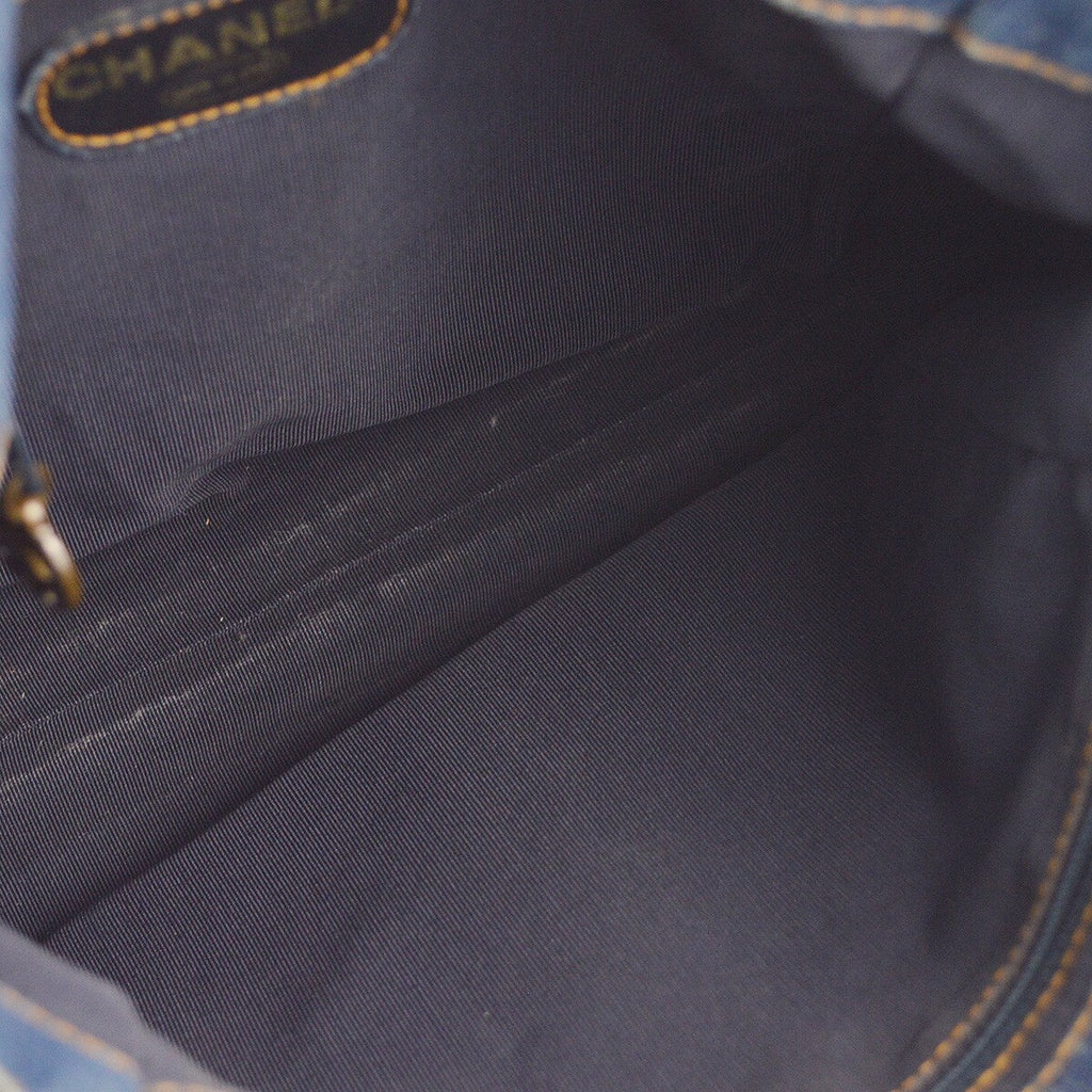 Chanel Vintage Resin Chain Tote Denim Blue Denim_Jeans Tote Bag Bag (Pre-Owned)