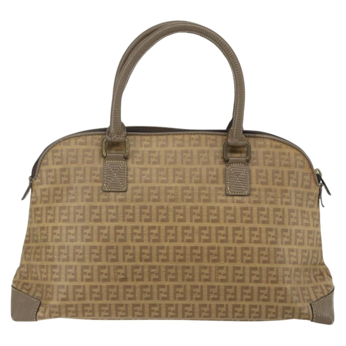 Fendi Zucchino Canvas Brown Canvas Handbag (Pre-Owned)