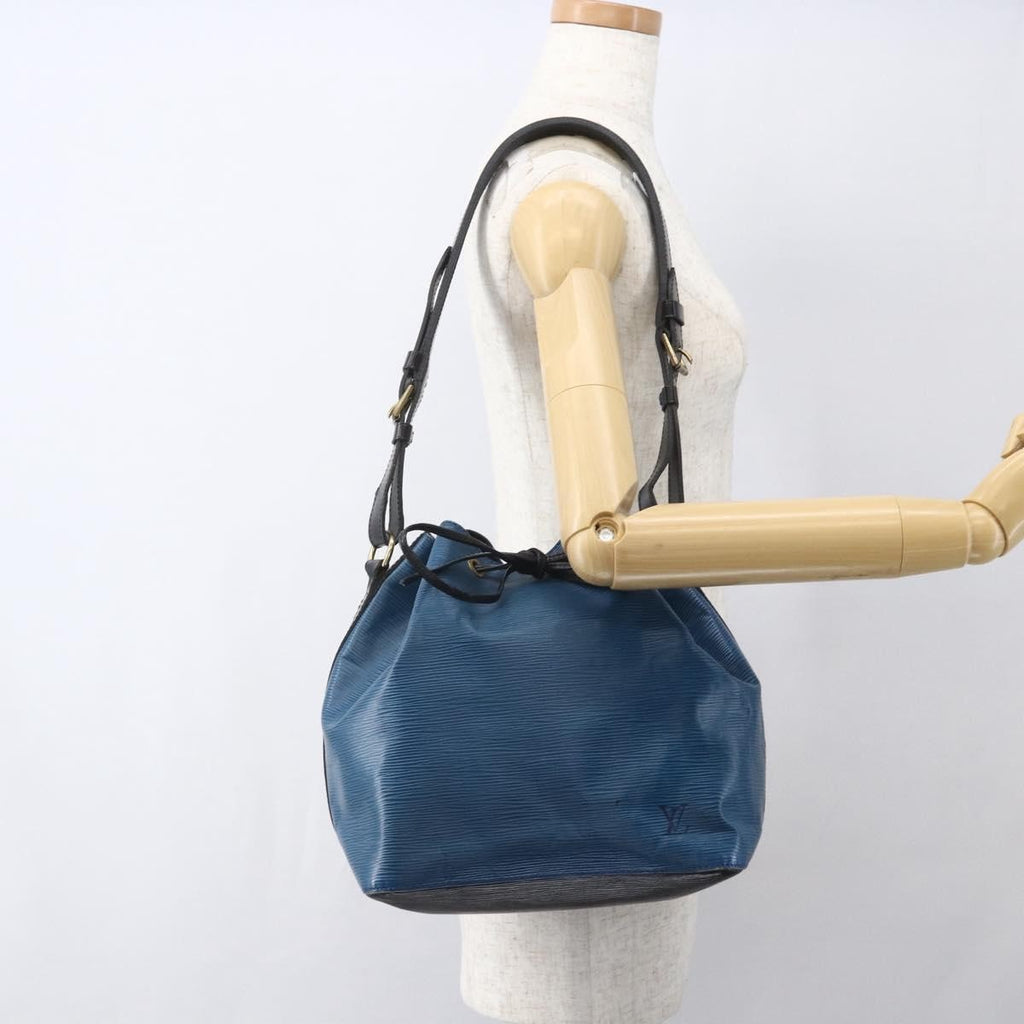 Louis Vuitton Bicolor Petit Noe Handbag Epi Leather Blue Leather Shoulder Bag Bag (Pre-Owned)