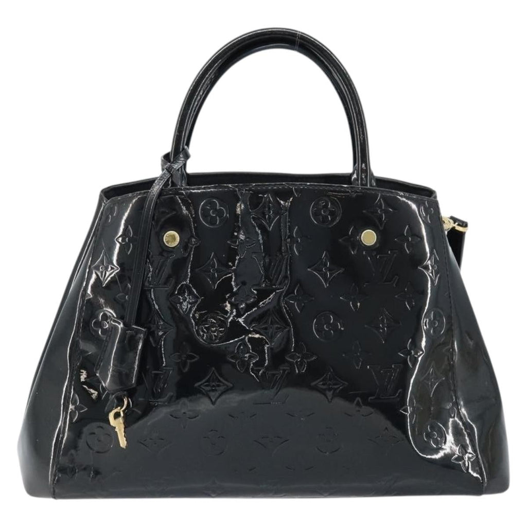 Louis Vuitton Montaigne Handbag Monogram Vernis Black Patent_Leather Handbag (Pre-Owned)