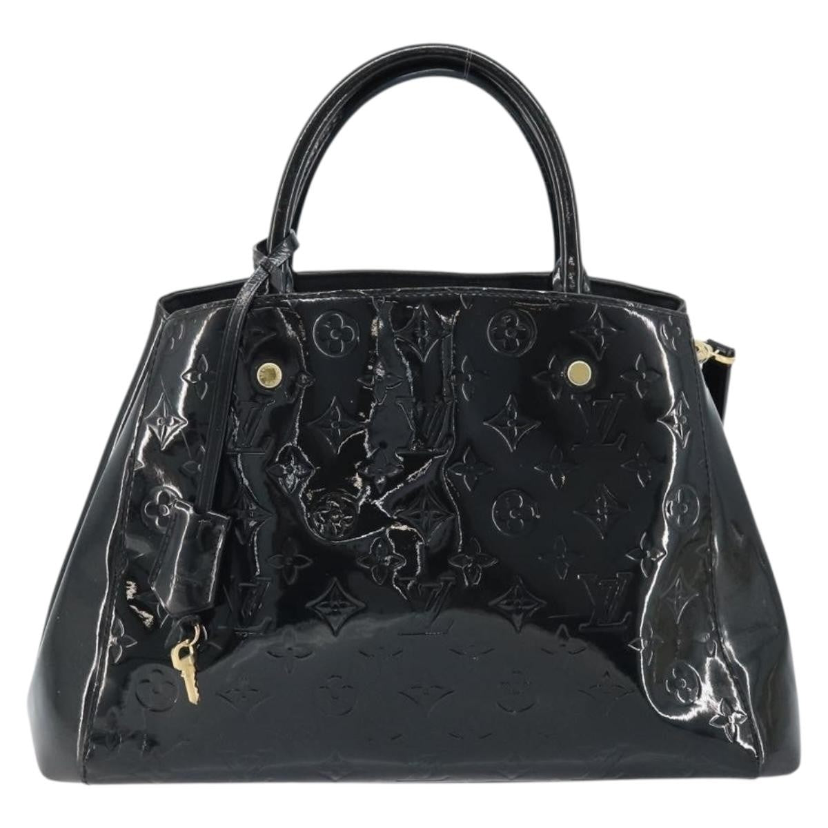 Louis Vuitton Montaigne Handbag Monogram Vernis Black Patent_Leather Handbag (Pre-Owned)