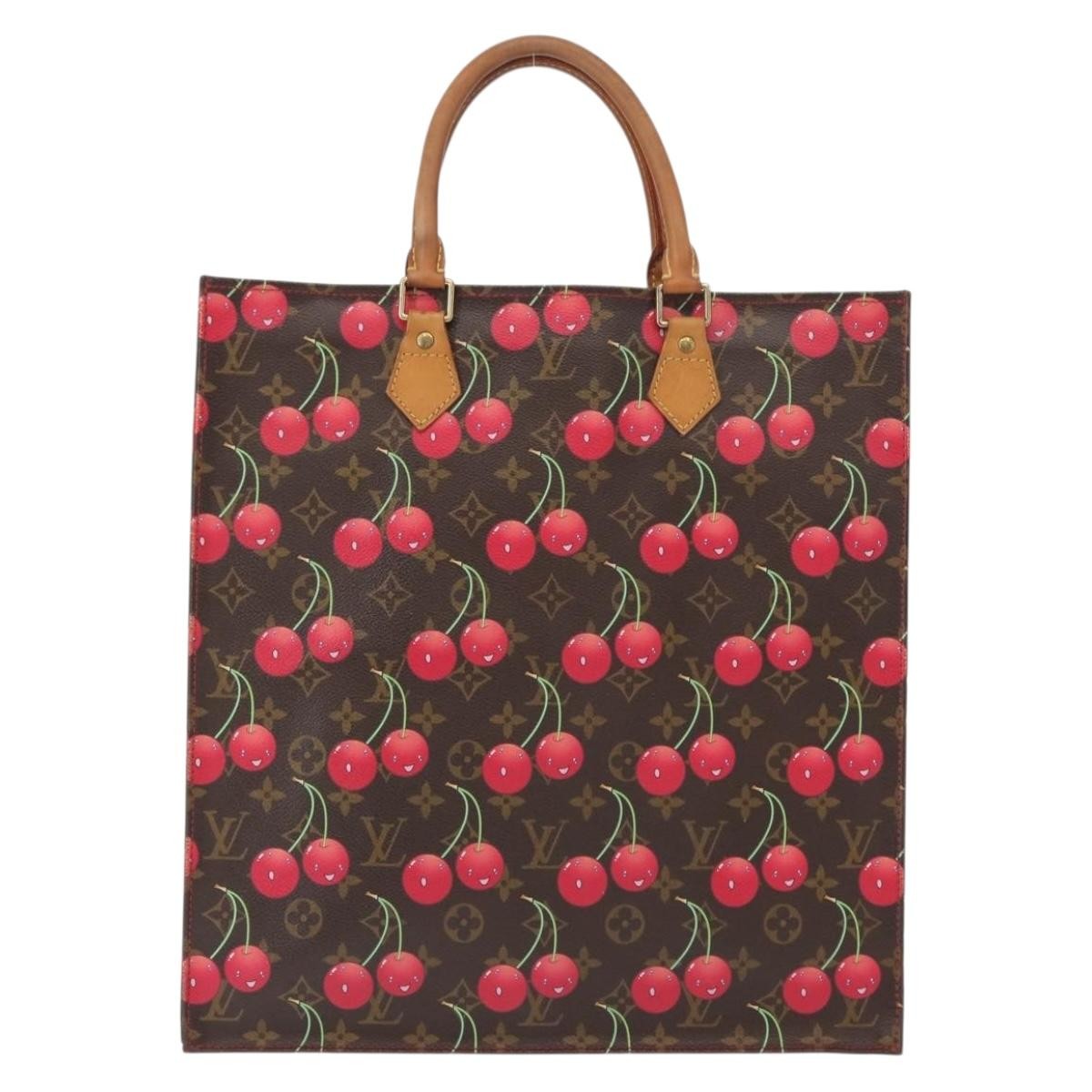 Louis Vuitton Sac Plat Bag Limited Edition Monogram Cerises Brown Canvas Handbag (Pre-Owned)