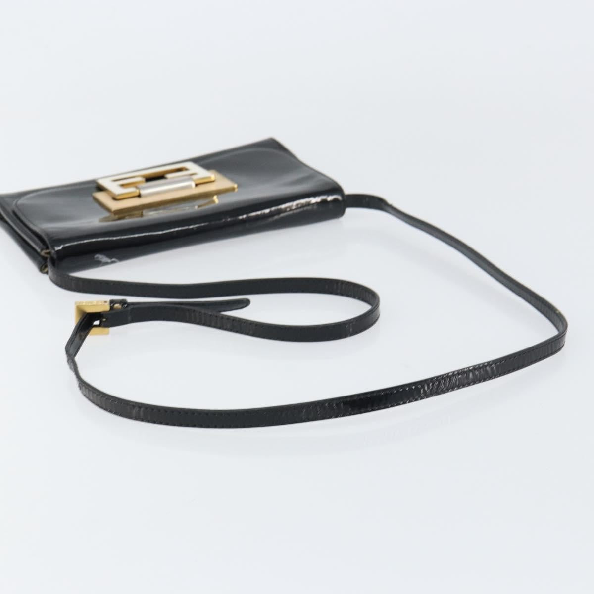 Fendi Vintage Shoulder Bag Enamel Black Patent_Leather Shoulder Bag Bag (Pre-Owned)