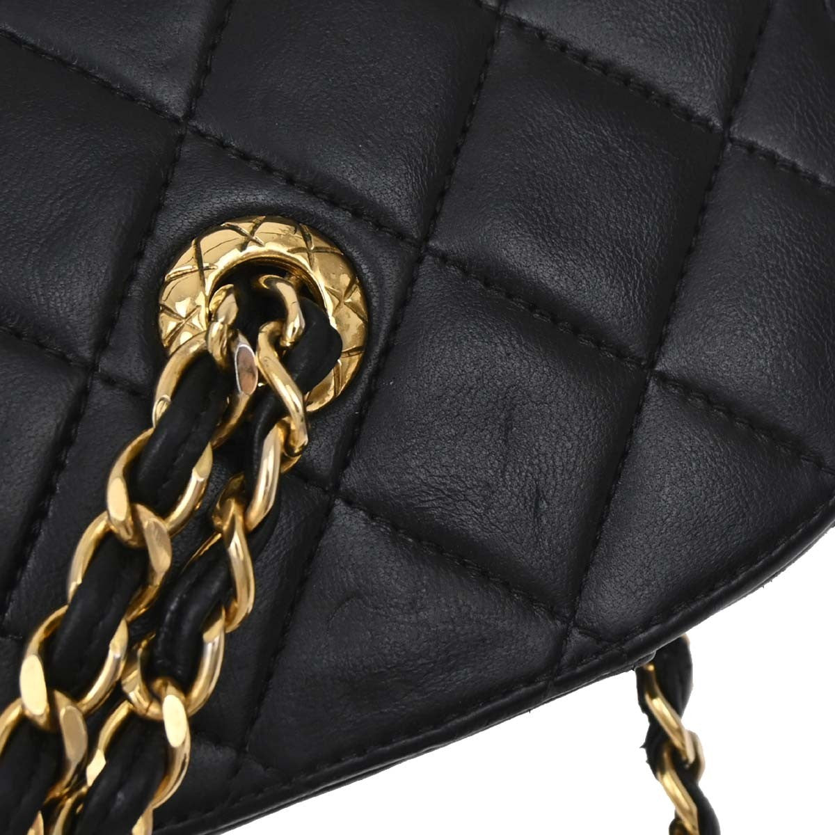 Chanel Vintage Box Zip Tassel Bag Quilted Lambskin Black Leather Shoulder Bag Bag (Pre-Owned)