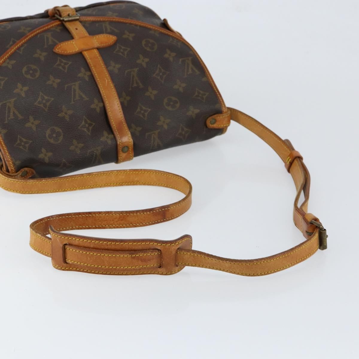 Louis Vuitton Saumur Handbag Monogram Canvas Brown Canvas Shoulder Bag Bag (Pre-Owned)