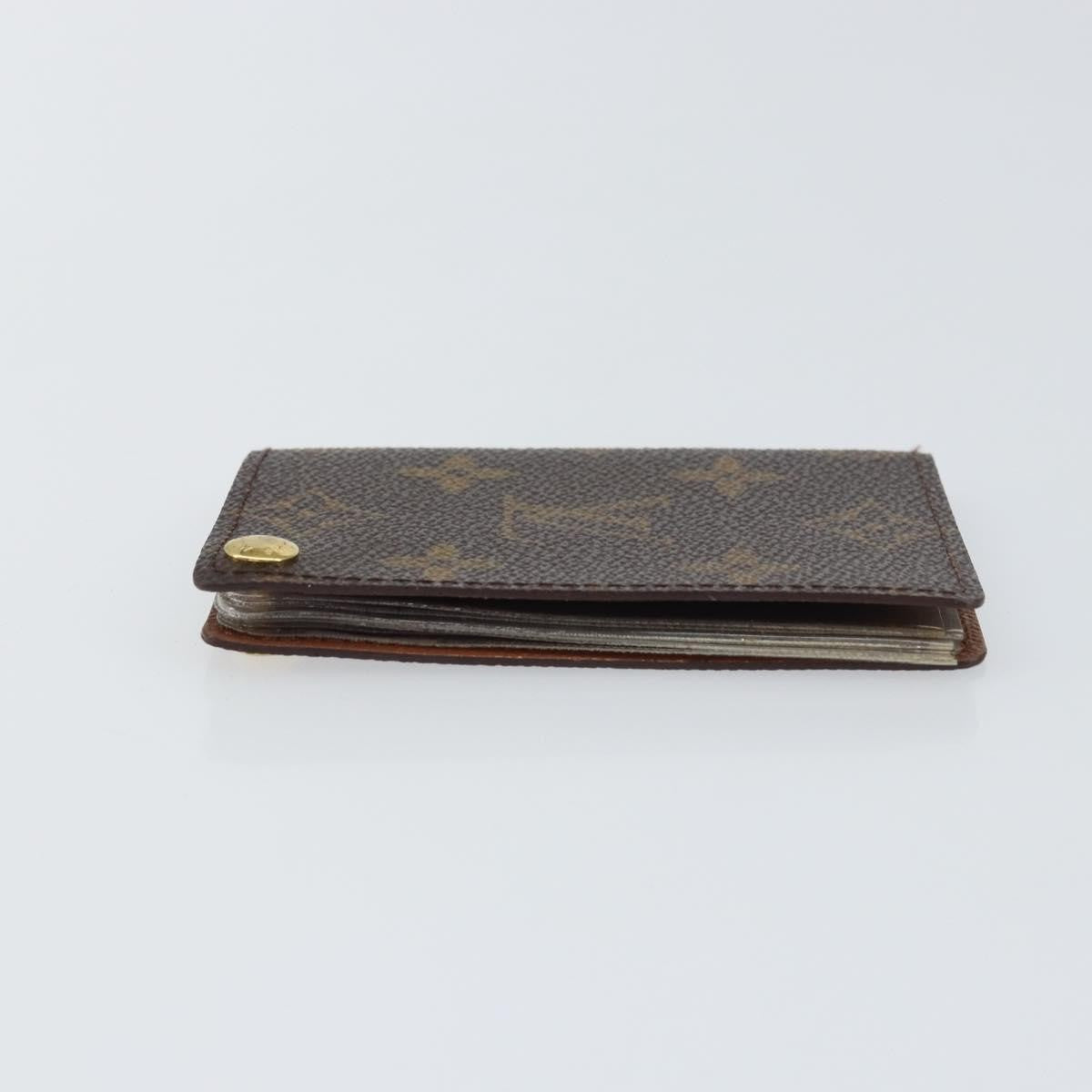 Louis Vuitton Porte Cartes Pression Card Case Monogram Canvas Brown Canvas Card Holders Accessory (Pre-Owned)