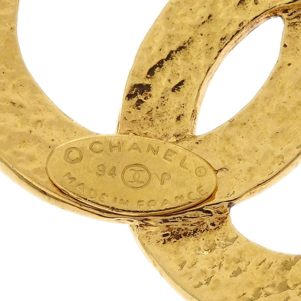 Chanel Vintage Cc Pendent Necklace Plated Metal Gold Gold_Plated Necklace Jewelry (Pre-Owned)