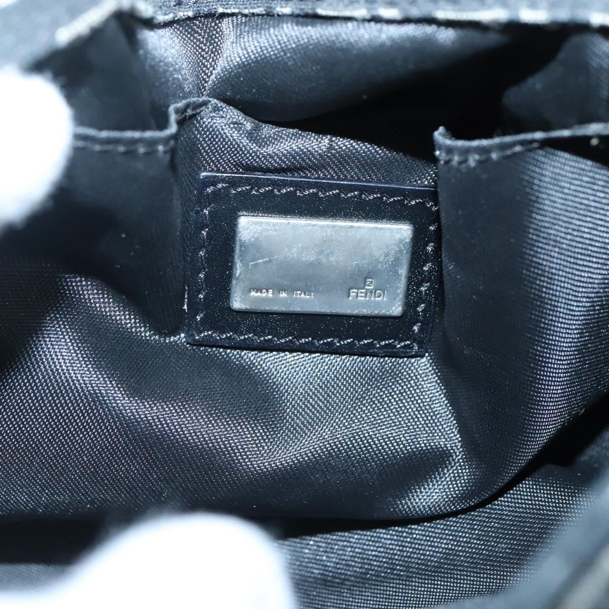 Fendi Buckle Flap Shoulder Bag Zucchino Canvas Black Canvas Shoulder Bag Bag (Pre-Owned)