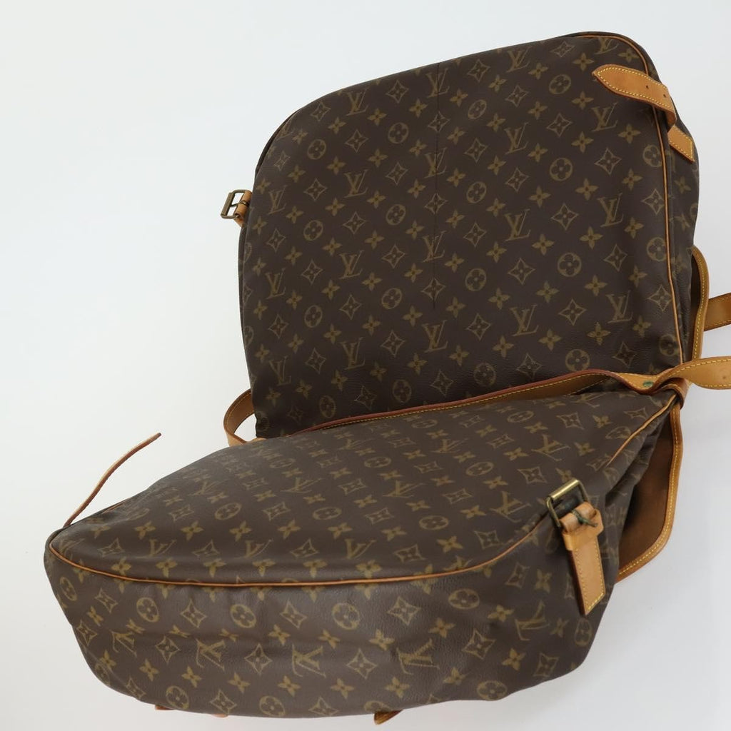 Louis Vuitton Saumur Handbag Monogram Canvas Brown Canvas Shoulder Bag Bag (Pre-Owned)