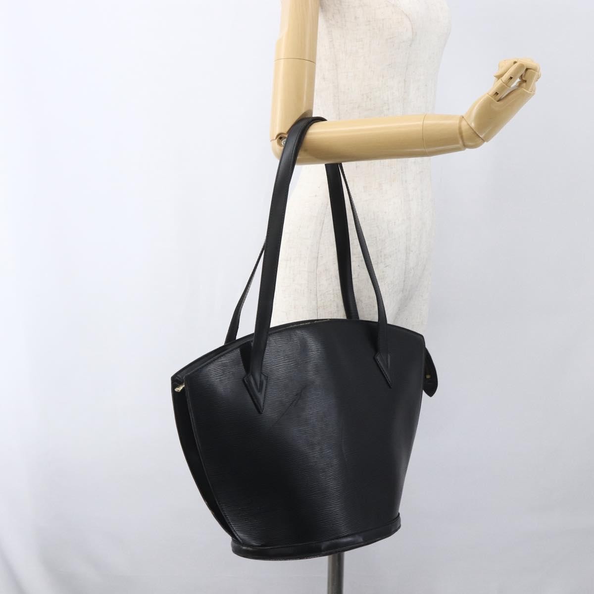 Louis Vuitton Saint Jacques Handbag Epi Leather Black Leather Handbag (Pre-Owned)