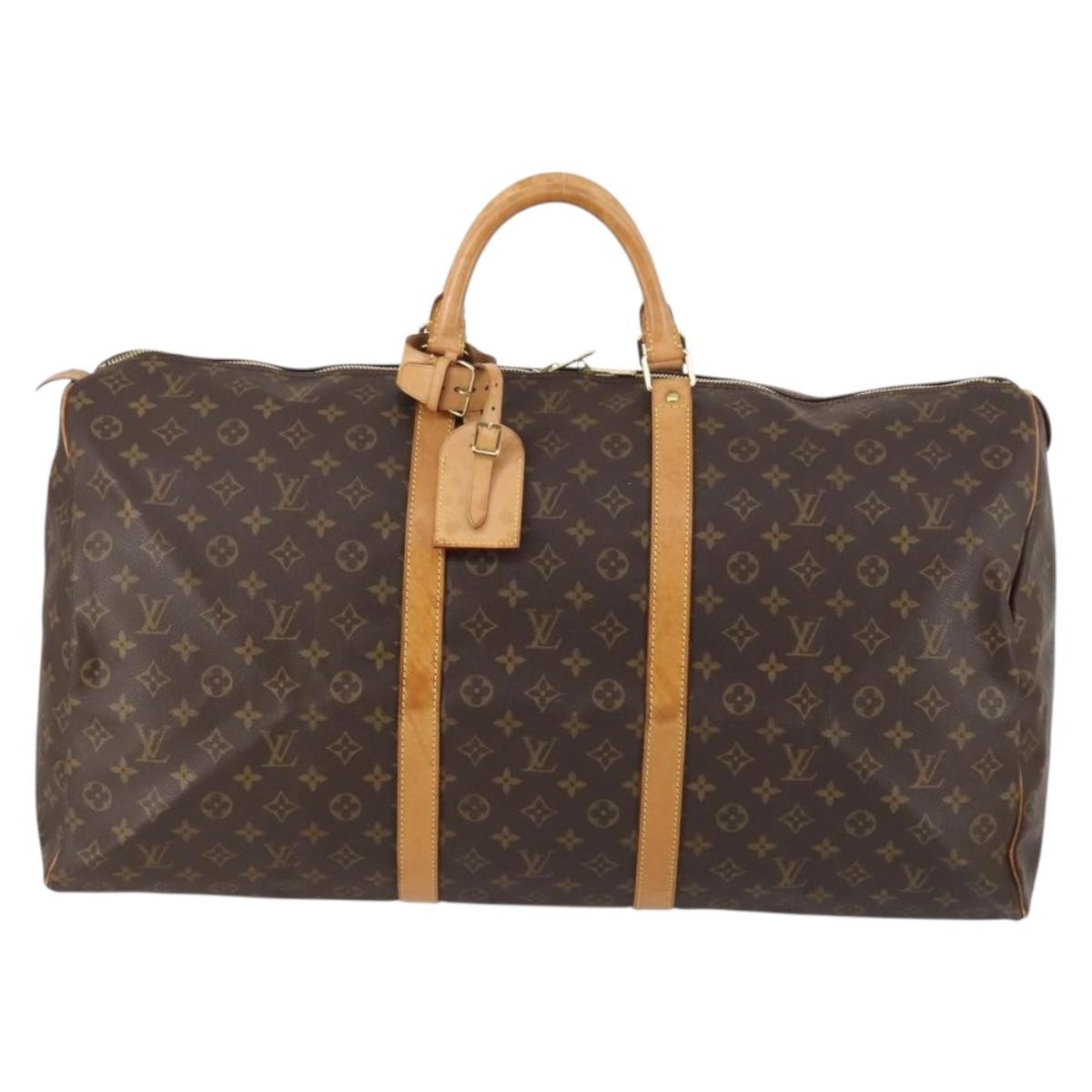 Louis Vuitton Keepall Bag Monogram Canvas Brown Canvas Travel Bag Bag (Pre-Owned)