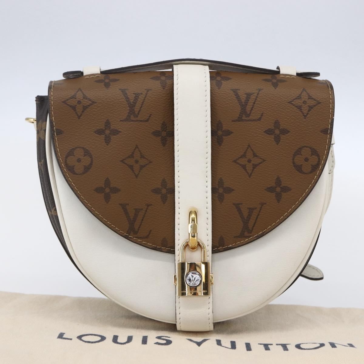 Louis Vuitton Chantilly Lock Handbag Reverse Monogram Canvas And Leather White Leather Shoulder Bag Bag (Pre-Owned)