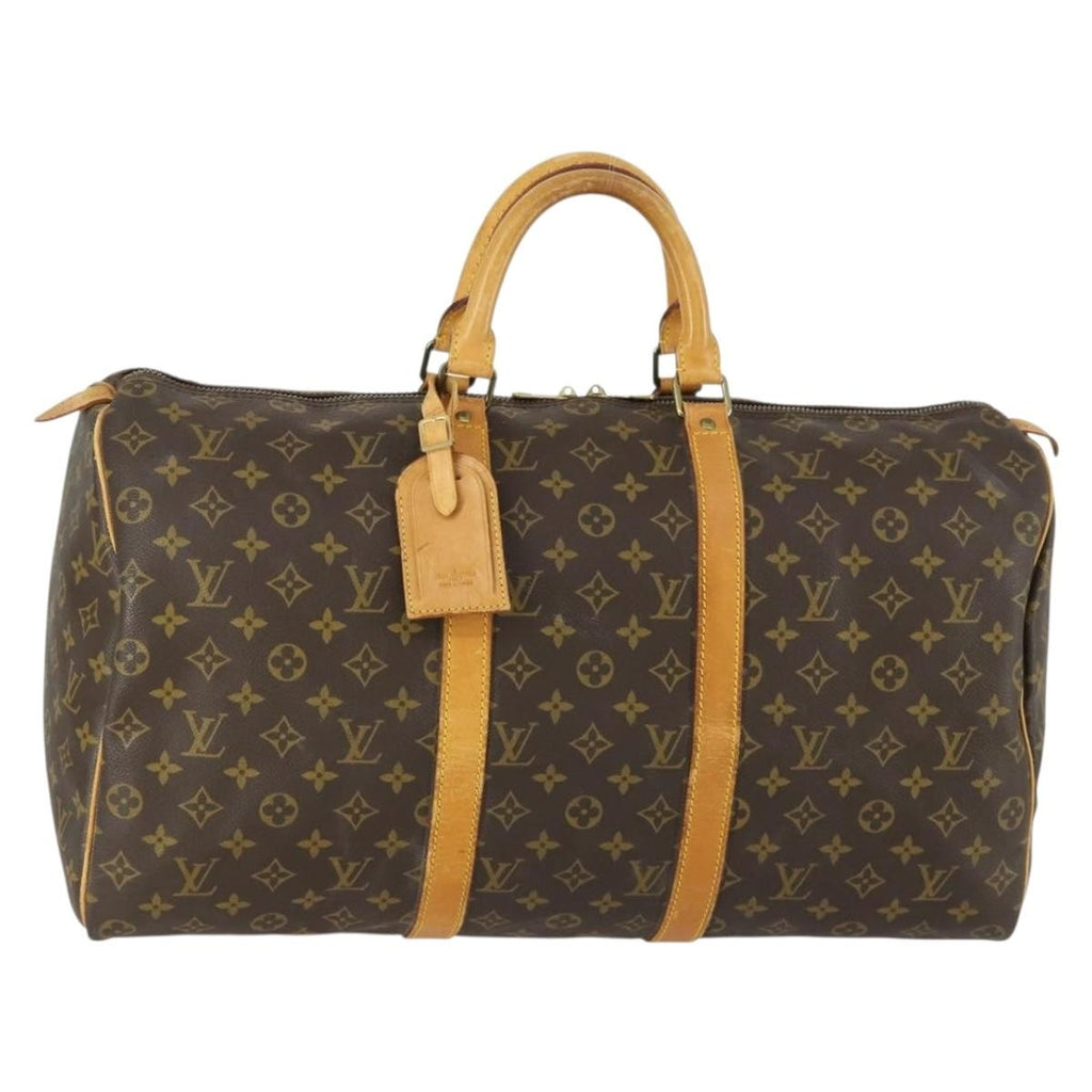 Louis Vuitton Keepall Bag Monogram Canvas Brown Canvas Travel Bag Bag (Pre-Owned)