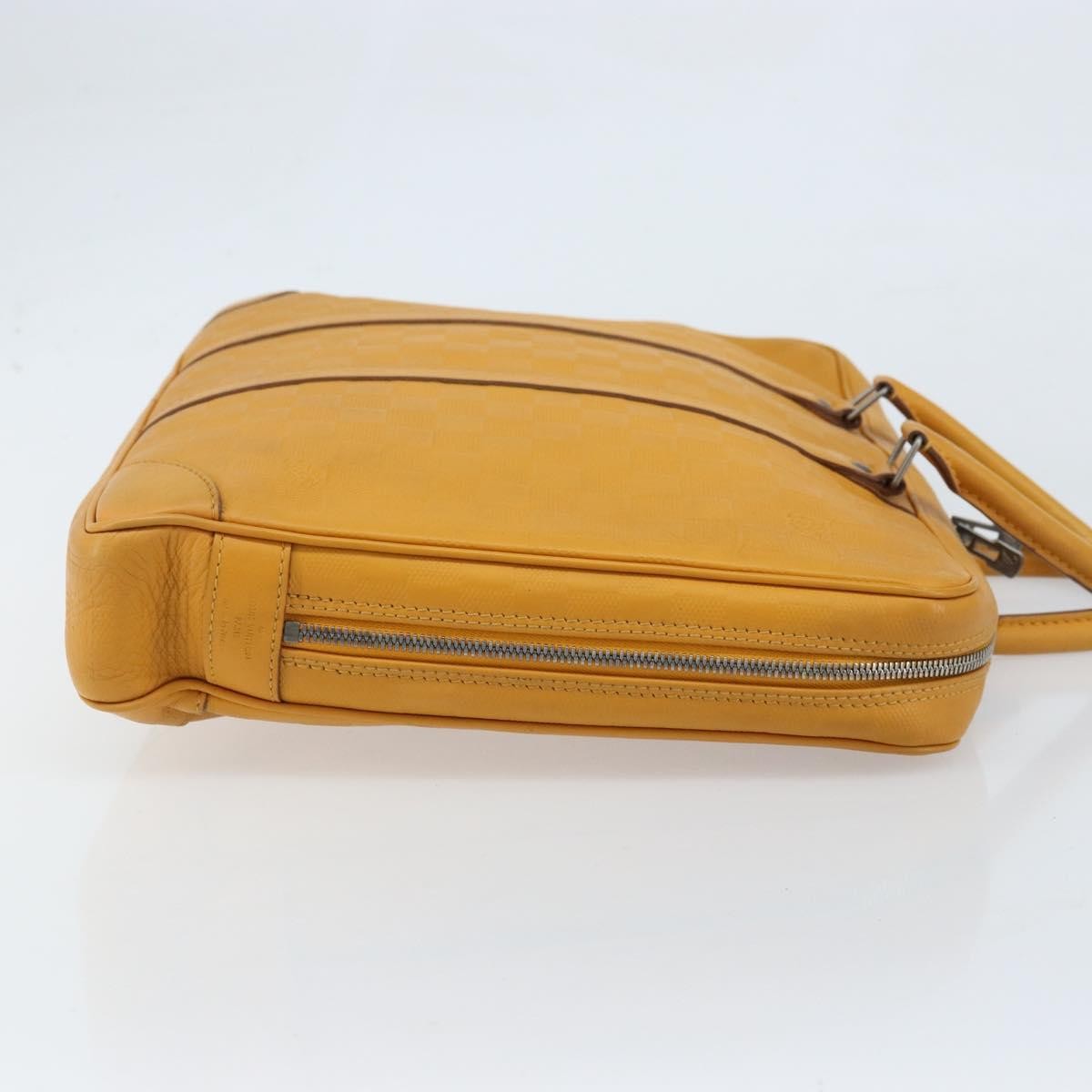 Louis Vuitton Porte-Documents Voyage Briefcase Damier Infini Leather Yellow Leather Briefcase Bag (Pre-Owned)